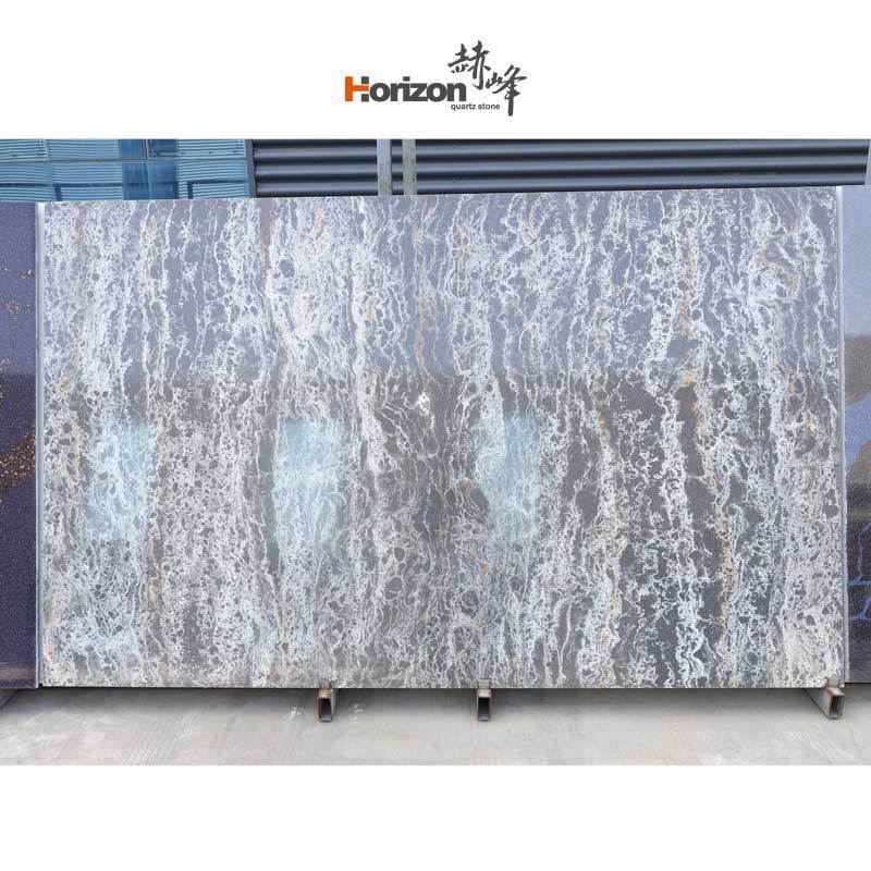 Horizon  Calacatta  quartz stone grey vein Marble quartz countertops for kitchens