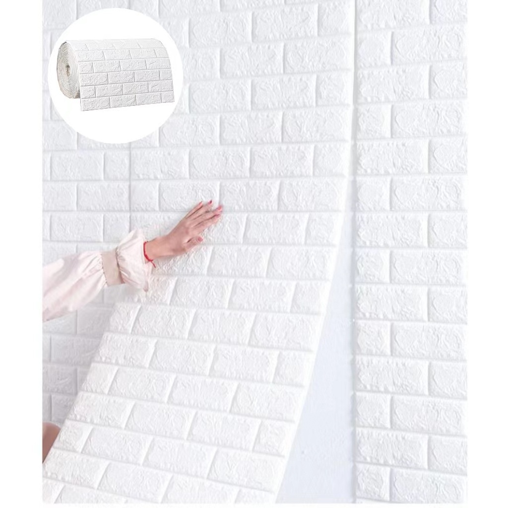 new arrival self adhesive roll package home decoration 3d foam wall papers wall panel brick wallpaper