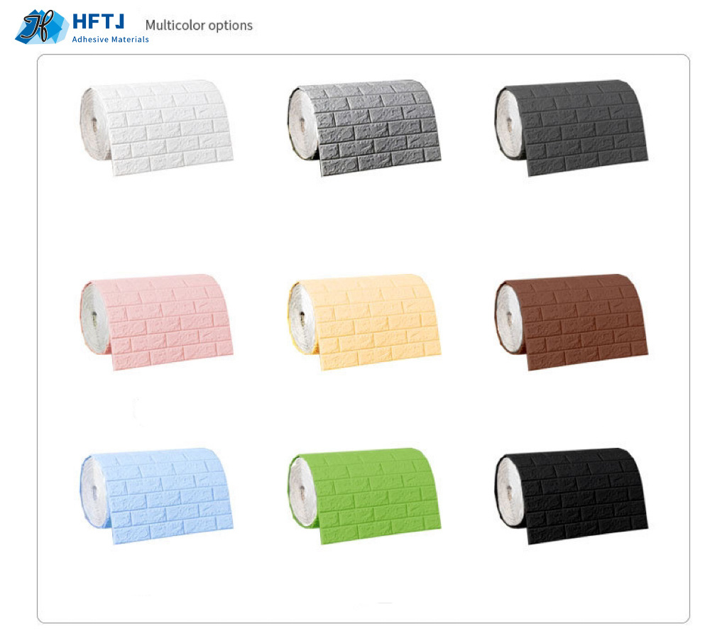 new arrival self adhesive roll package home decoration 3d foam wall papers wall panel brick wallpaper