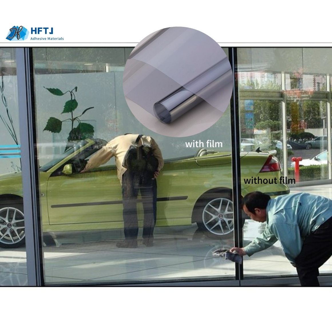 Light Gray transparent heat insulation non-reflective doors and windows curtain wall decorative solid color window tint film