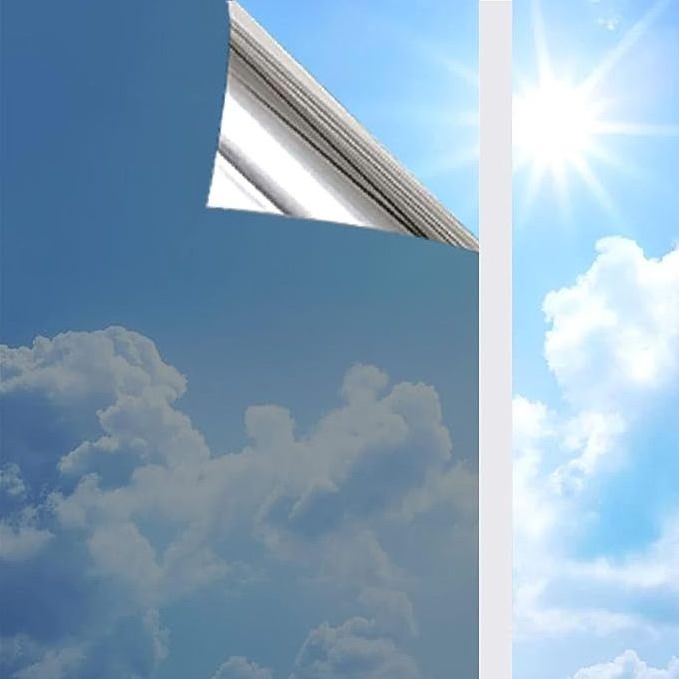 17.72''*78.7'' Solar Reflective Glass Tint Insulation Sun Protection One Way Vision Mirror Window Film