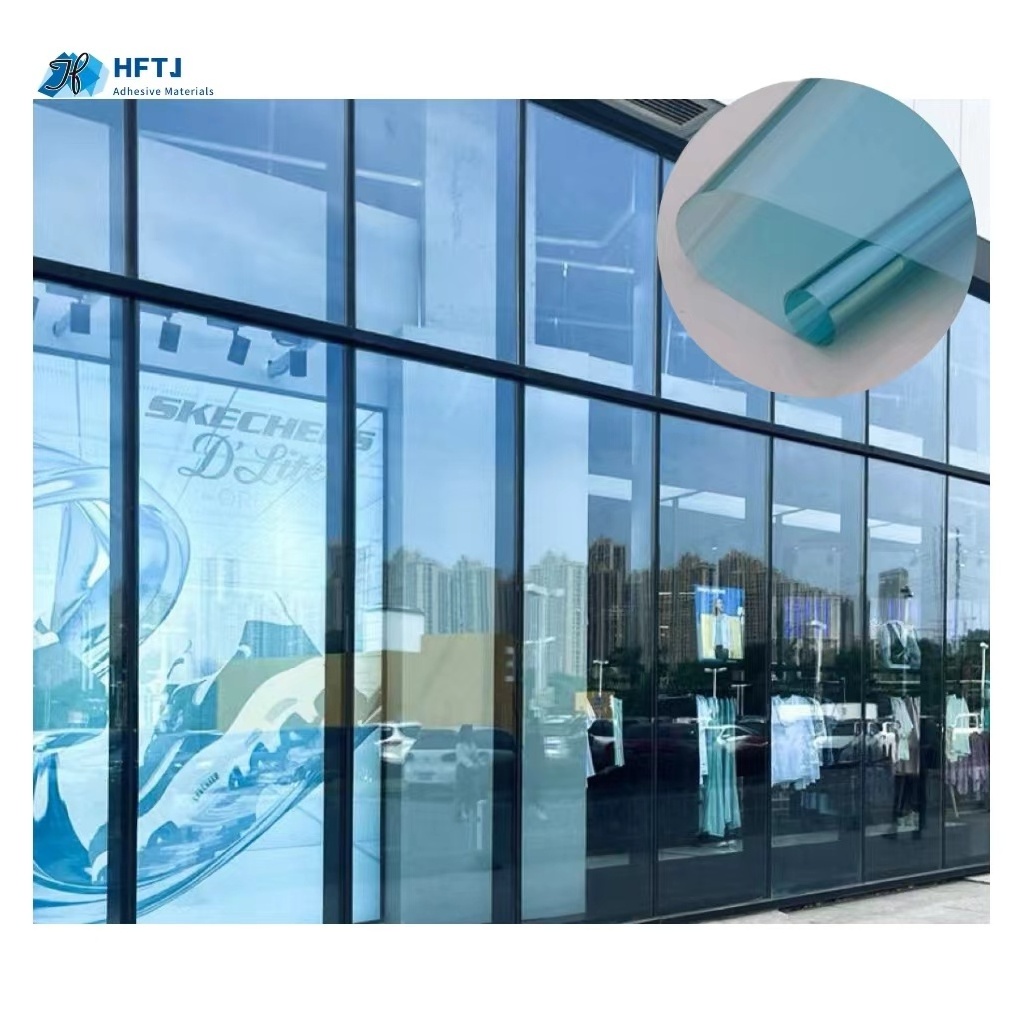 Store glass door tint film anti-ultraviolet stores window transparent no mirror effect glass film sunscreen heat insulation film