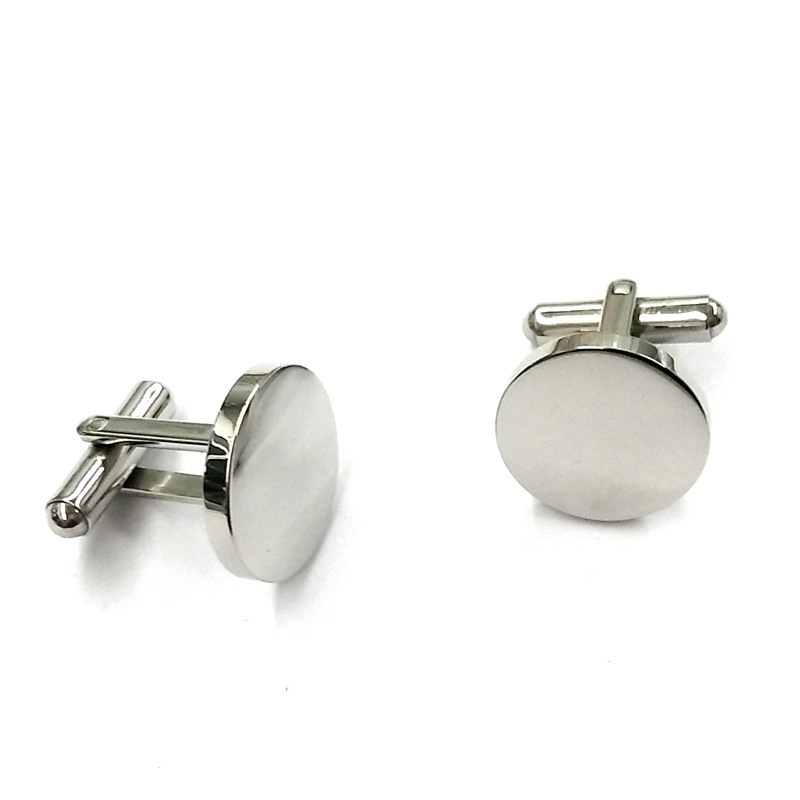 fashion jewelry gift blank round cufflink could engrave letters custom cuff links for men