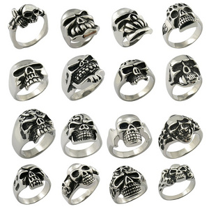 Hot style fashionable men jewelry hip hop punk Stainless Steel skull ring