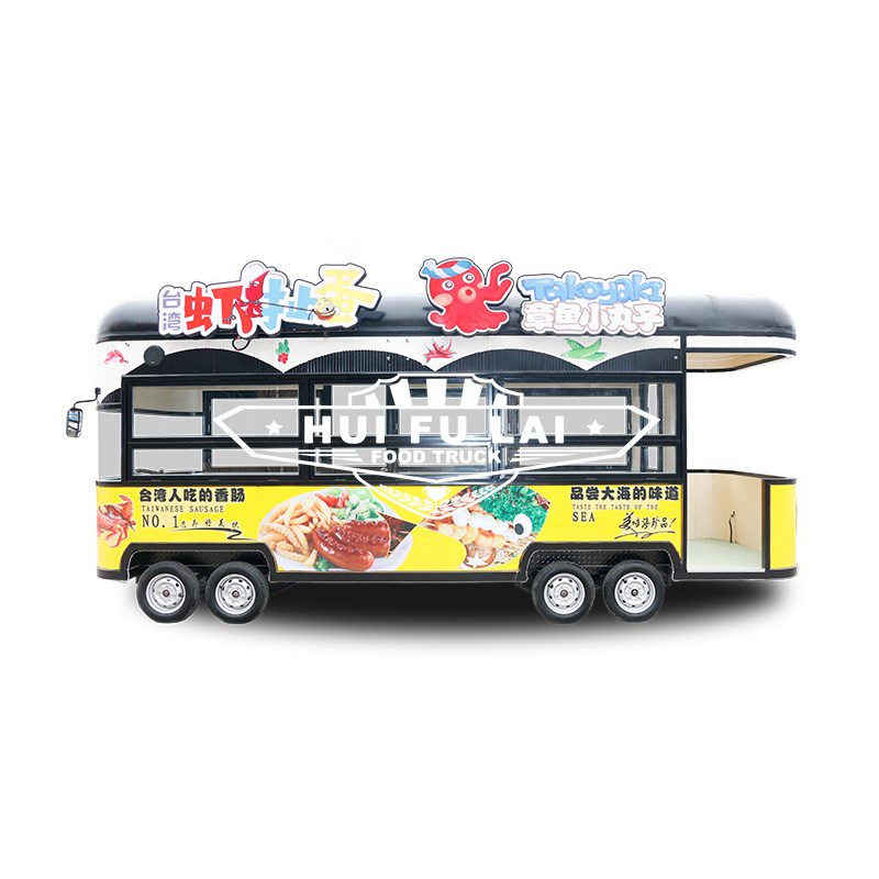 stainless steel food stall big wheels sliding windows food cart trailer/food van/street  food truck