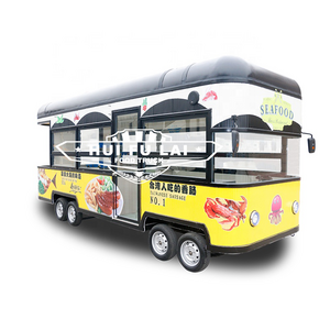 stainless steel food stall big wheels sliding windows food cart trailer/food van/street  food truck