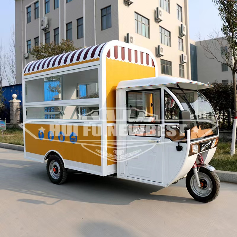 Factory price ice cream food cart mobile cart kiosk tricycle with freezer