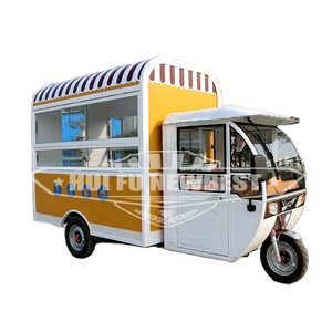 Street Electric Food Tricycle Hot Dog Cart Ice Cream Kiosk 3 wheel Mobile Fast Food Truck