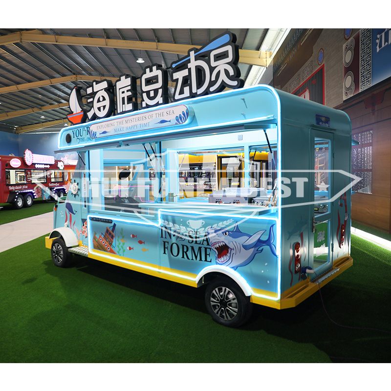 Customized food truck rolling cart fast food machine snow cone trailer food cart cooking truck hamburger carts