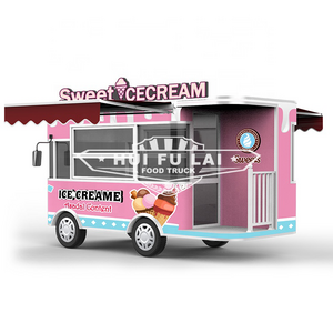 Mobile Coffee Ice Cream cart BBQ Catering Concession Street Vending Food Cart Mini Truck Pink