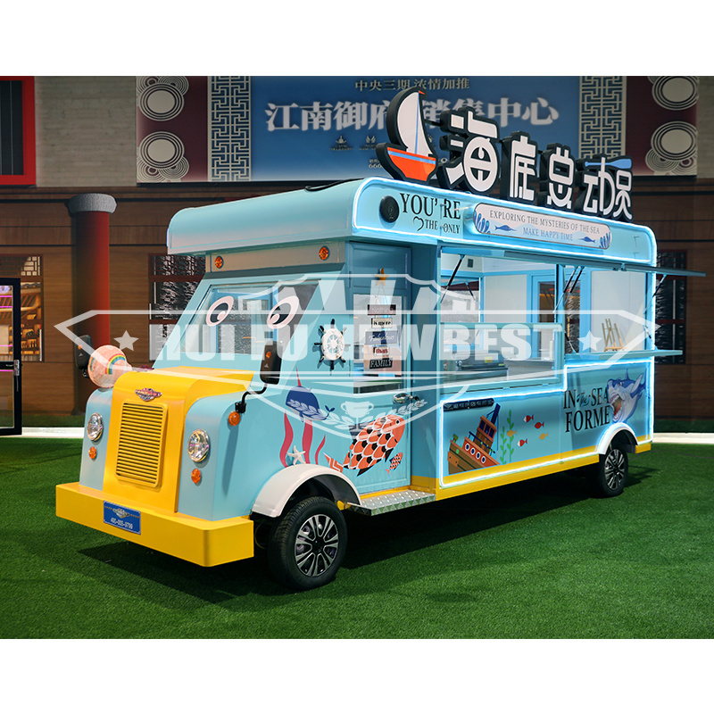 Customized food truck rolling cart fast food machine snow cone trailer food cart cooking truck hamburger carts