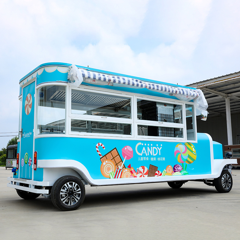 Outdoor Mobile Bubble Tea Coffee Shop Cart Ice Cream Kiosk Candy Food Truck Trailer Design Mobile Bar Station for Small Shop