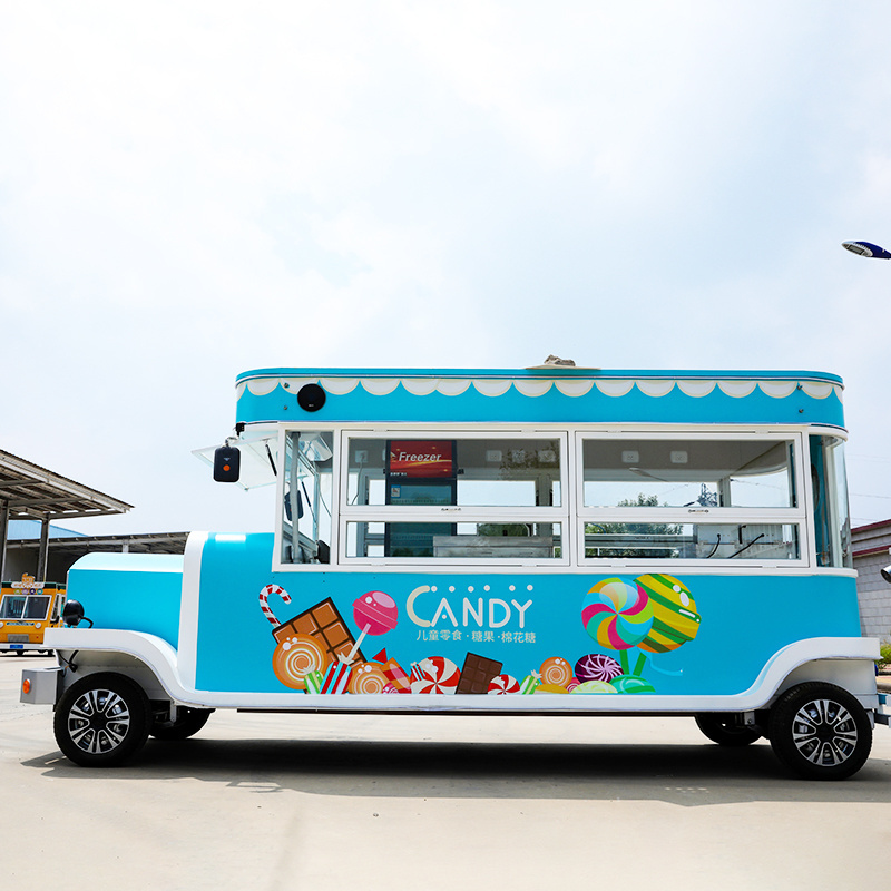 Outdoor Mobile Bubble Tea Coffee Shop Cart Ice Cream Kiosk Candy Food Truck Trailer Design Mobile Bar Station for Small Shop