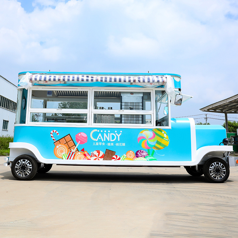 Outdoor Mobile Bubble Tea Coffee Shop Cart Ice Cream Kiosk Candy Food Truck Trailer Design Mobile Bar Station for Small Shop