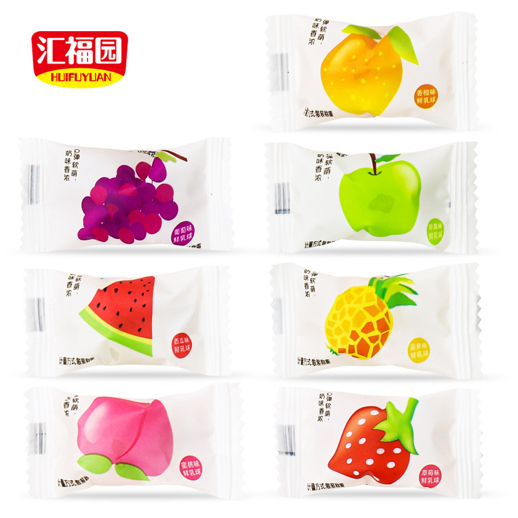 Huifuyuan brand factory supply cream coating fruit flavor gummy thai chew candy