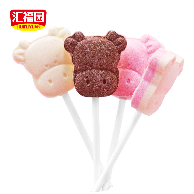 Wholesale cheap milk flavor cow shape tablet compress candy