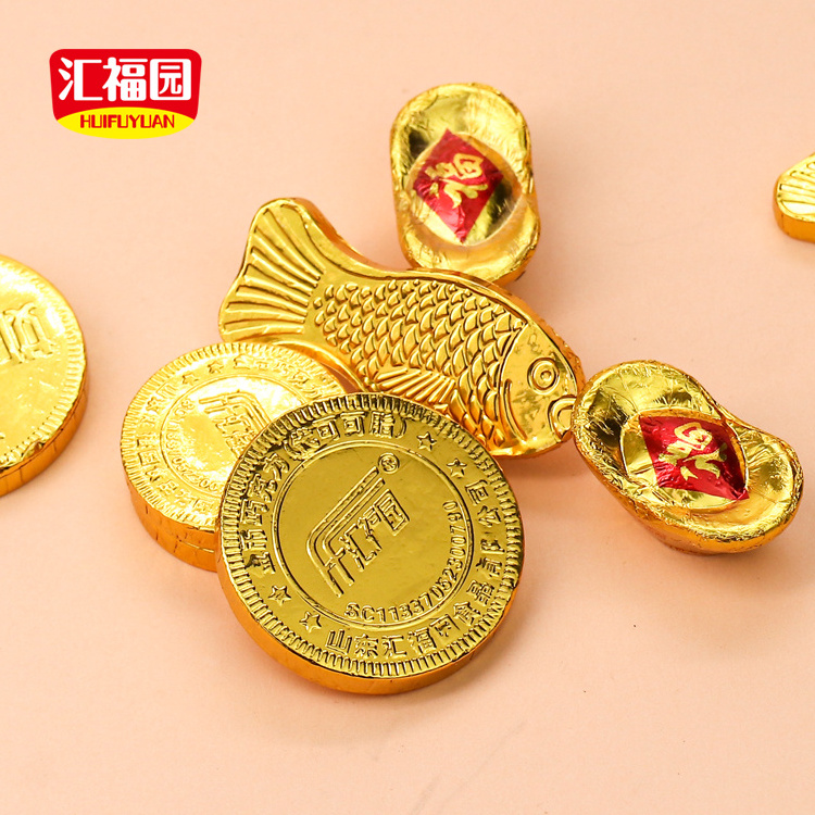 HALAL OEM brand golden fish peanut coin shaped chocolate