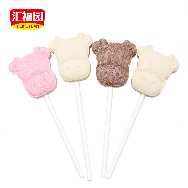 Wholesale cheap milk flavor cow shape tablet compress candy