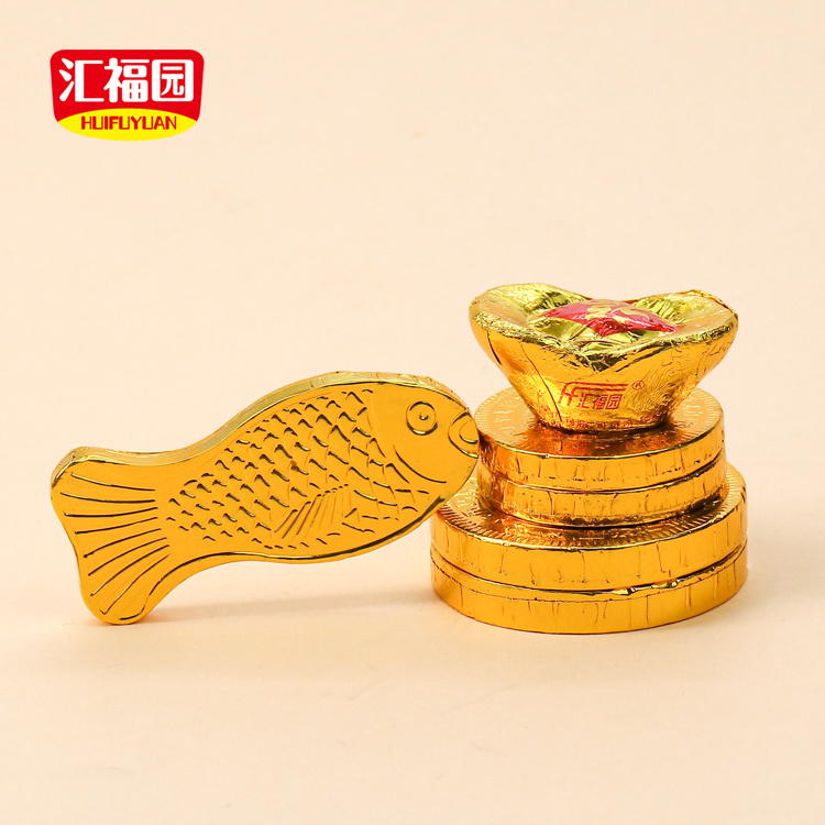 HALAL OEM brand golden fish peanut coin shaped chocolate