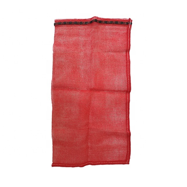 Red color pp material drawstring mesh bags for oranges lemon fruit