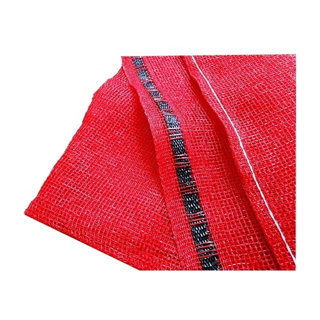 Red color pp material drawstring mesh bags for oranges lemon fruit