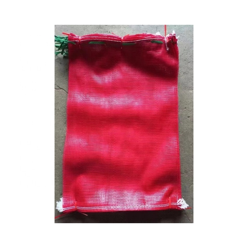 54*78cm 30kg customized Red Onion Potato Packing Sacks Knitted Raschel mesh bag In Roll