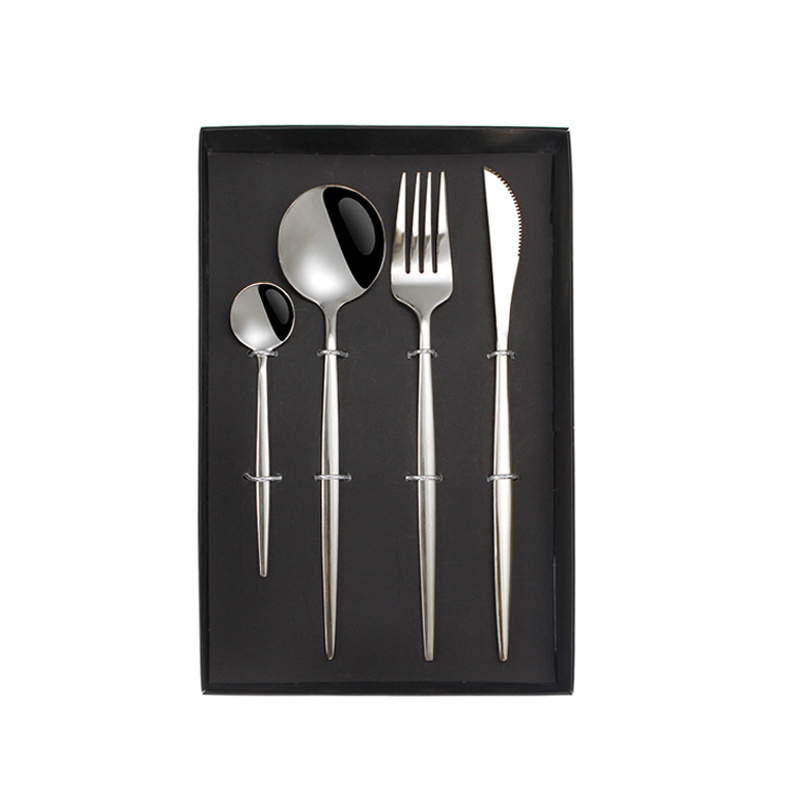 Hotel Wedding Minimalist Flatware Utensil Set 18/10 Stainless Steel Silverware Cutlery Set