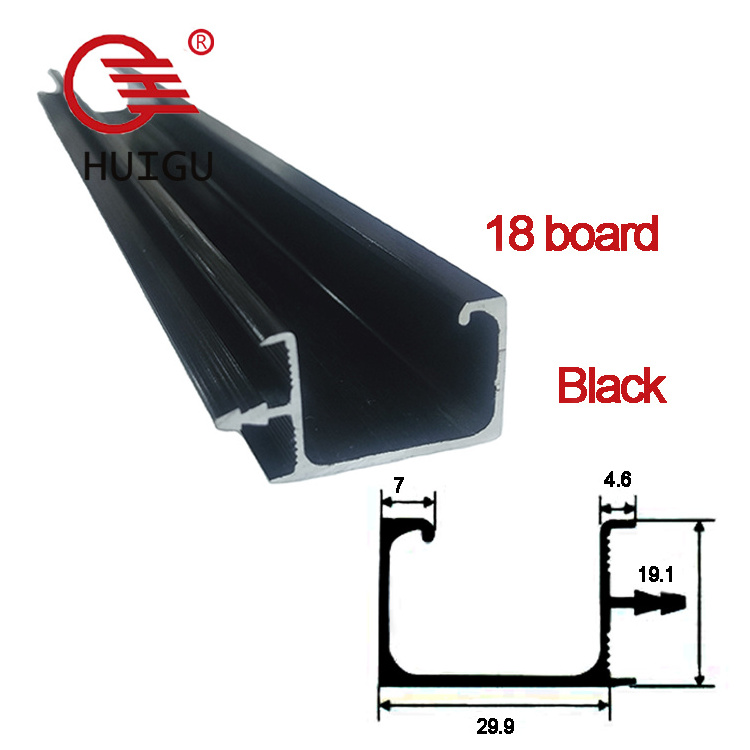 Modern 16/18  boards Black j profile handle aluminum for cupboard drawer dresser door kitchen cabinet