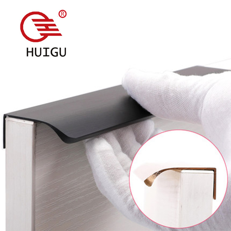 Modern invisible handle golden black hidden cabinet large closet door handle