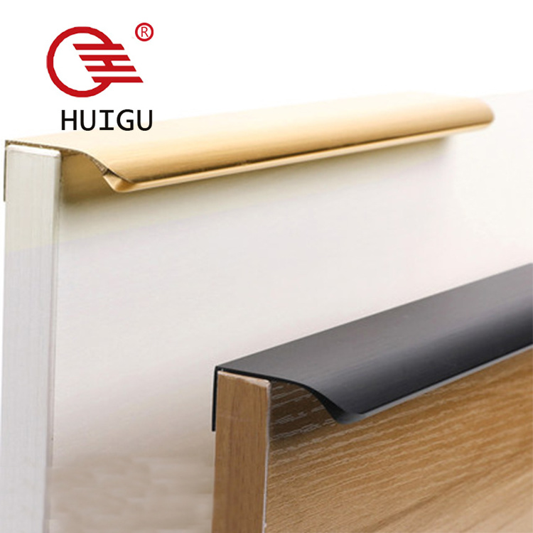 Modern invisible handle golden black hidden cabinet large closet door handle