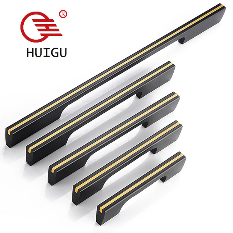 Matt Black Aluminium Alloy Hidden Kitchen Cabinet Cupboard Door Handles