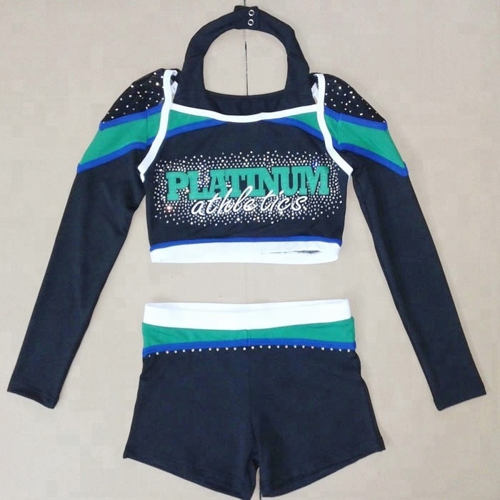 2024 new shiny long sleeve cheerleading uniforms for cheerleaders