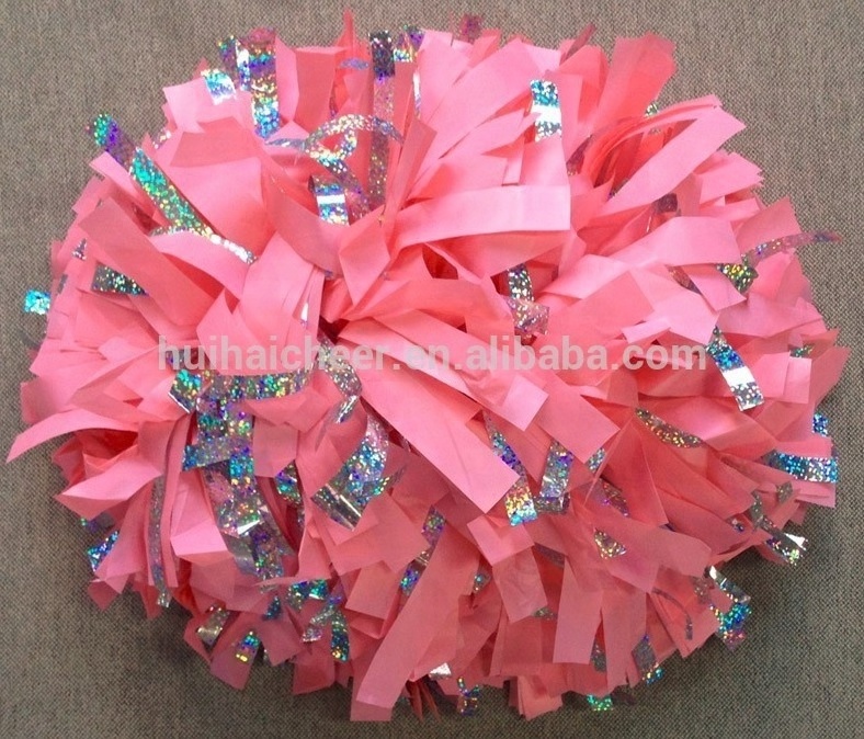 pink glitter cheerleading pom poms