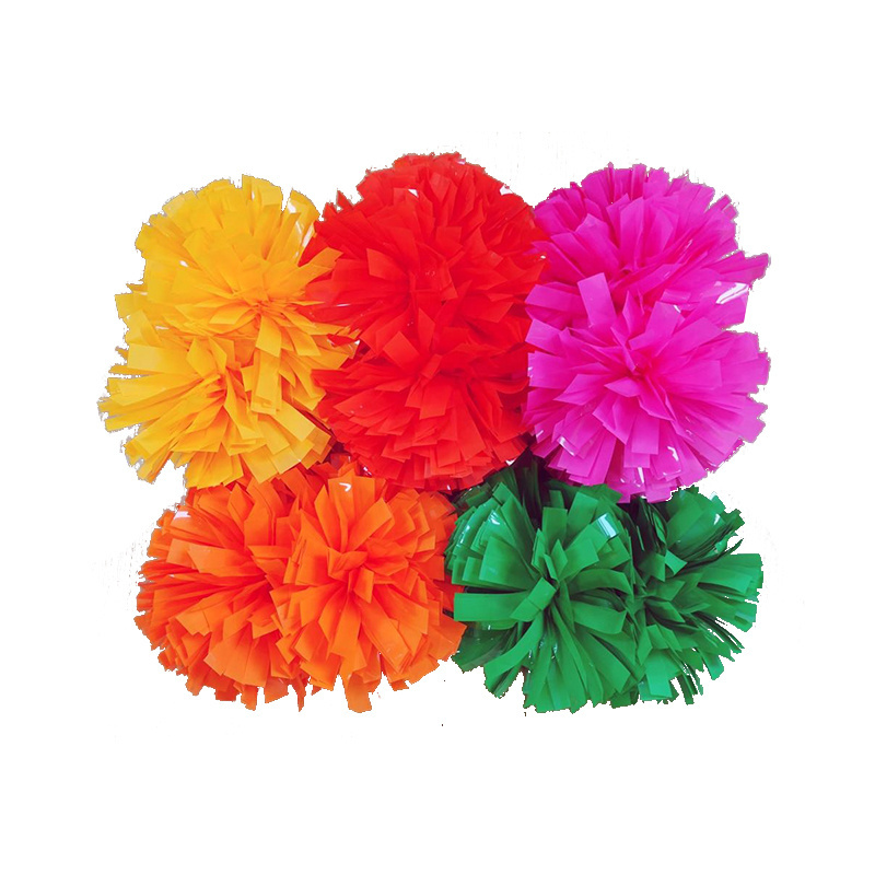 waterproof hand held pink red green cheerleading pom poms for cheerleading competition