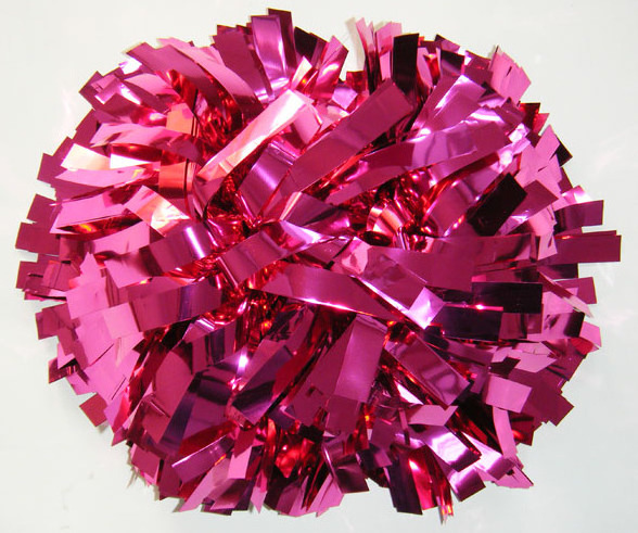 Cheerleading metallic hot pink pom poms