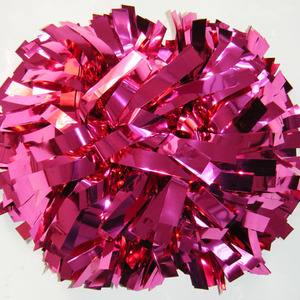 Cheerleading metallic hot pink pom poms