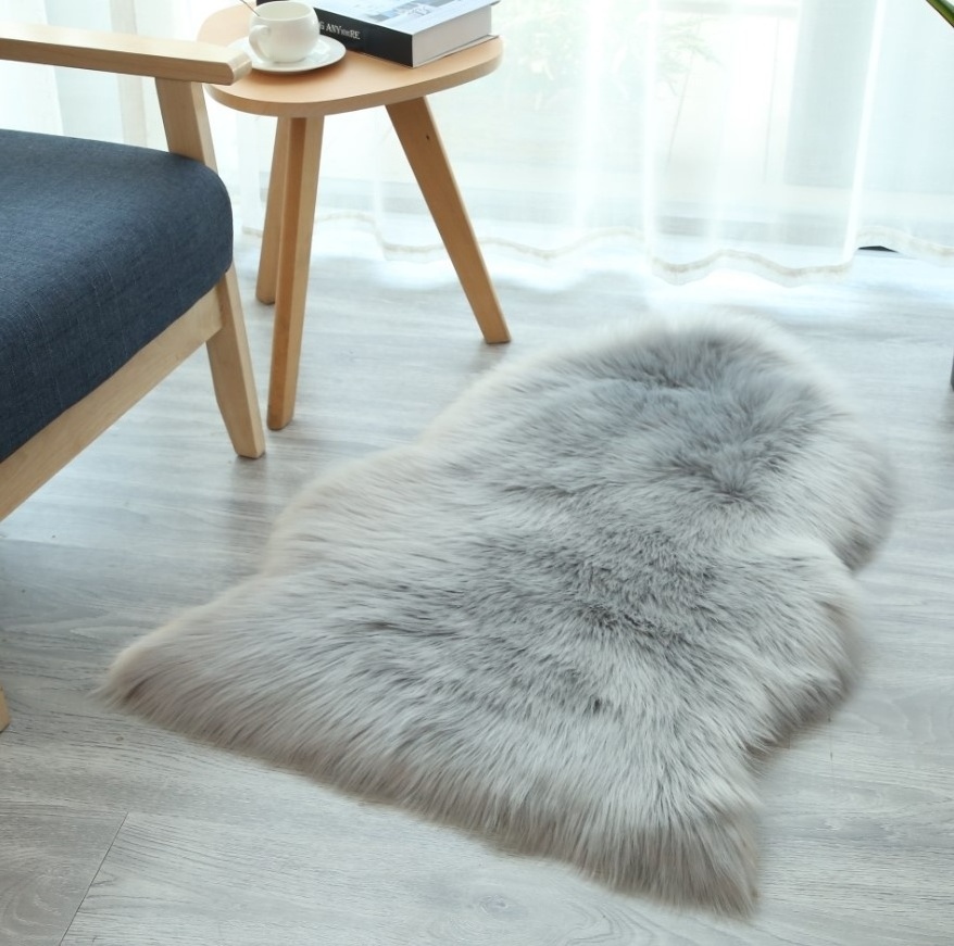 New trends fluffy furry carpet faux wool rugs microfiber sheepskin mats rugs carpets