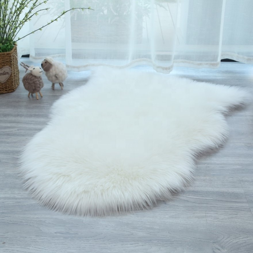 New trends fluffy furry carpet faux wool rugs microfiber sheepskin mats rugs carpets