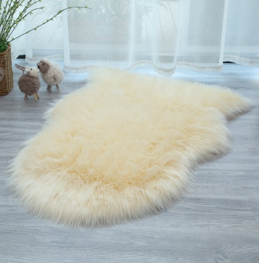 New trends fluffy furry carpet faux wool rugs microfiber sheepskin mats rugs carpets