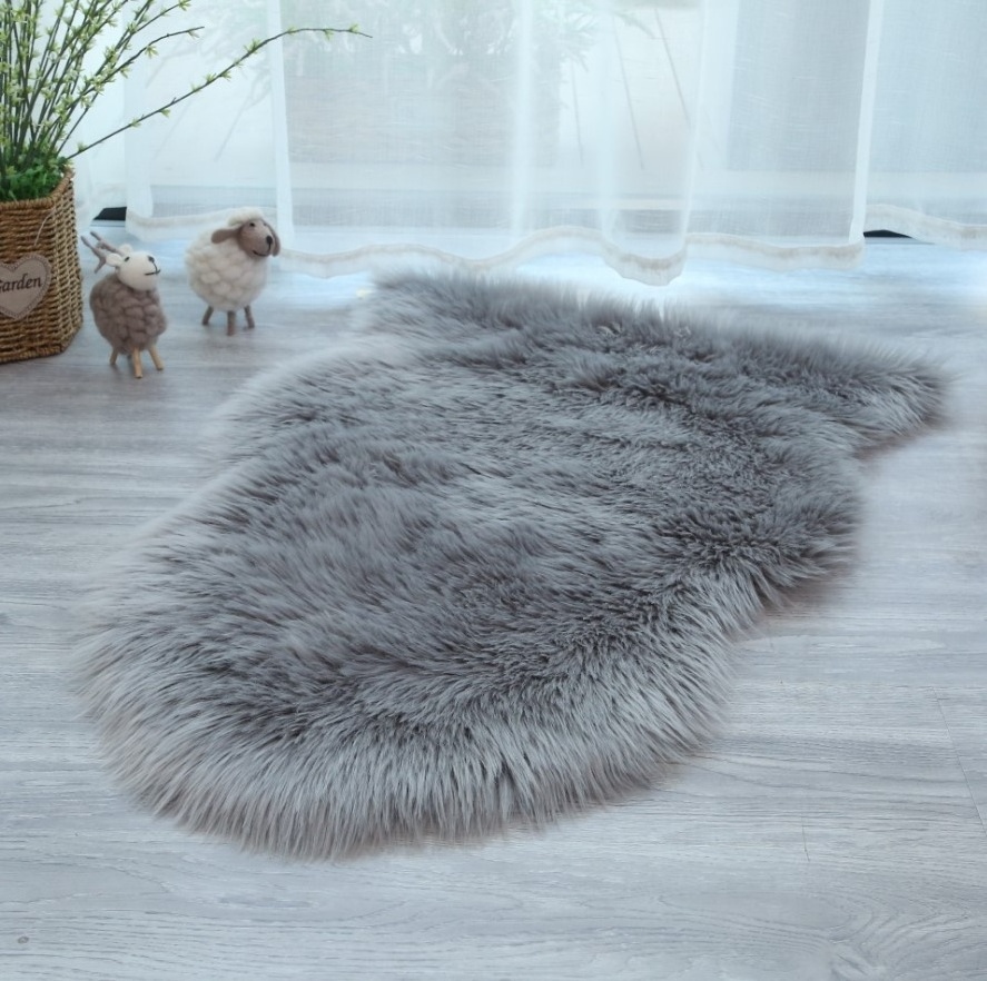 New trends fluffy furry carpet faux wool rugs microfiber sheepskin mats rugs carpets