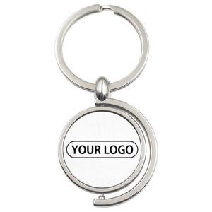 Free Design Custom Key Chain Promotional 360 Degree Rotate Souvenir Keychain Bag Car Keychain Metal Spinning Keychain