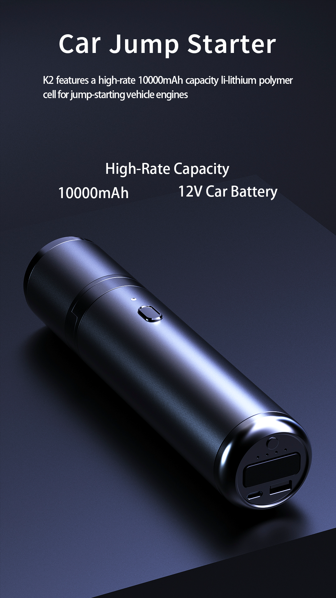 Portable Jump Starter Air Pump Power Bank Portable Battery For Car Emergency Booster Starting Device