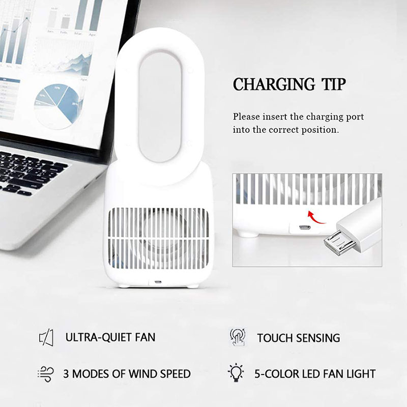 New Design Vaneless Fan Portable Safe Rechargeable Handheld Mini USB Small Bladeless Fan