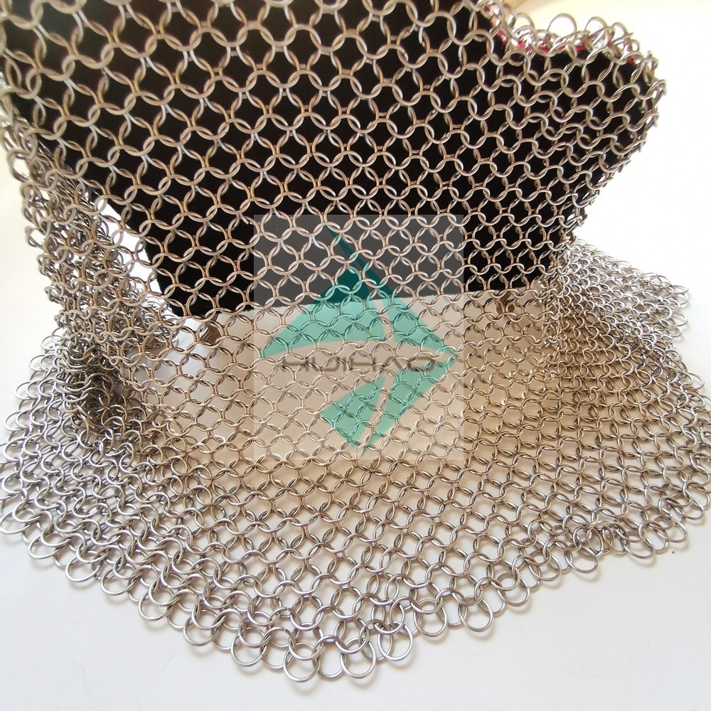 Water Features Stainless Steel Weave Chain mail Ring Mesh fabric