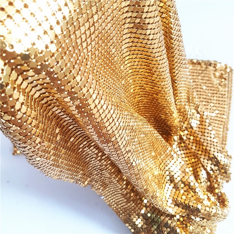 Aluminum Shimmer Fabric Metal Cloth For Home and Dancing Dress flexible sequin drill mesh fabric