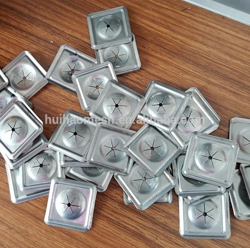 galvanized steel square Aluminum self locking clips insulation washers for fixing rock wool insulation pins