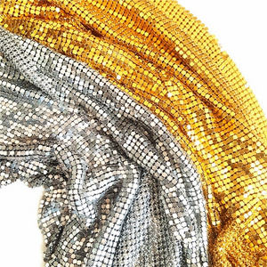 Aluminum Shimmer Fabric Metal Cloth For Home and Dancing Dress flexible sequin drill mesh fabric