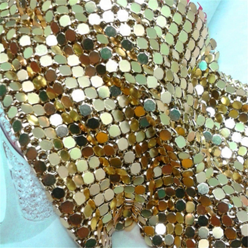 Aluminum Shimmer Fabric Metal Cloth For Home and Dancing Dress flexible sequin drill mesh fabric