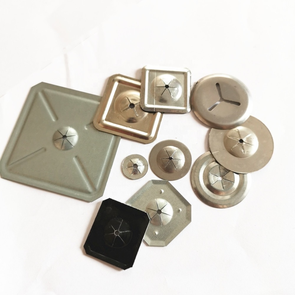 galvanized steel square Aluminum self locking clips insulation washers for fixing rock wool insulation pins