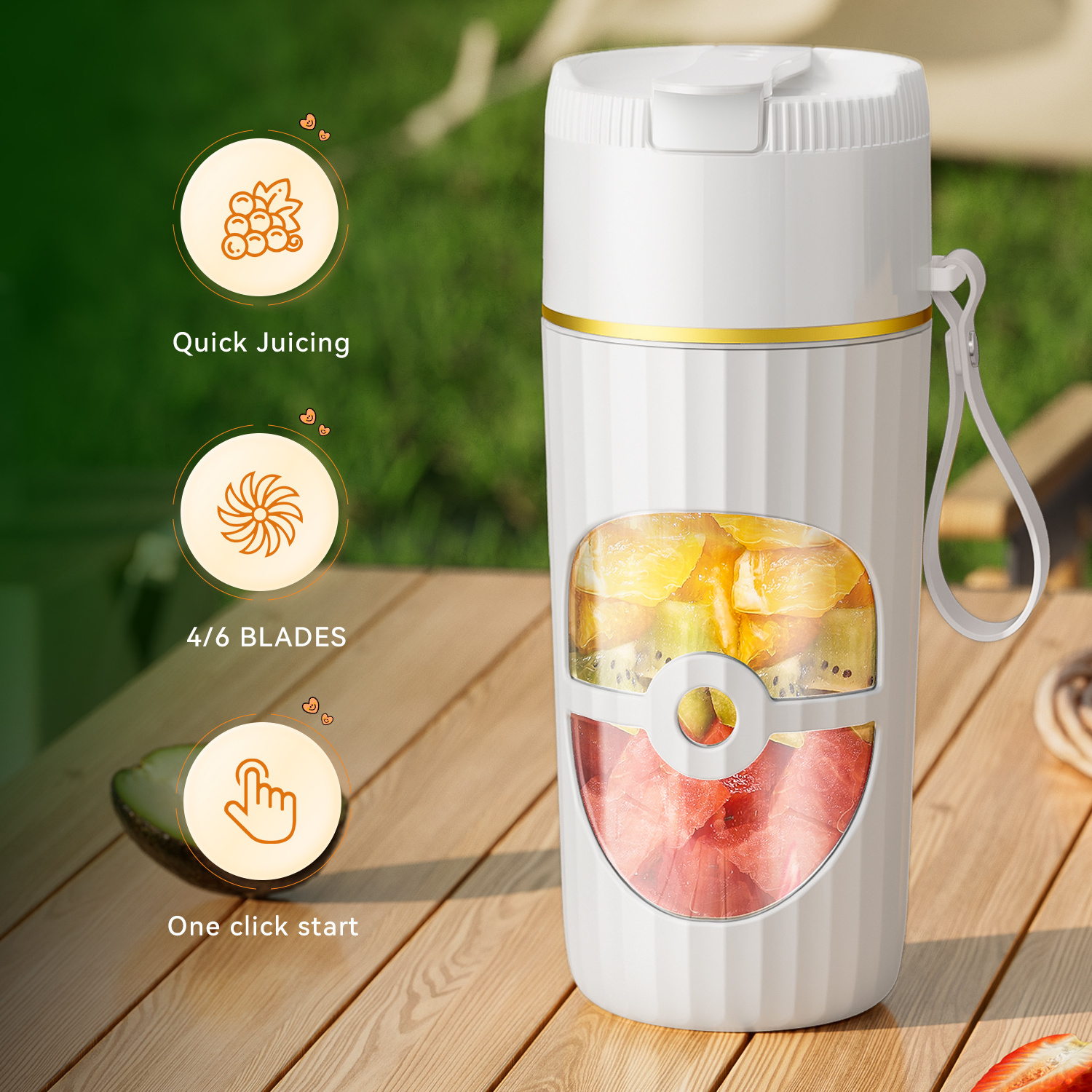 Tiktok Hot Selling Portable 450ml Fruit Ice Mixer Cup Blender USB Charge Juicers Household smoothie mixer